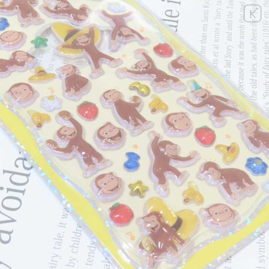 Japan Curious George Petit Drop Seal 3D Sticker - 2