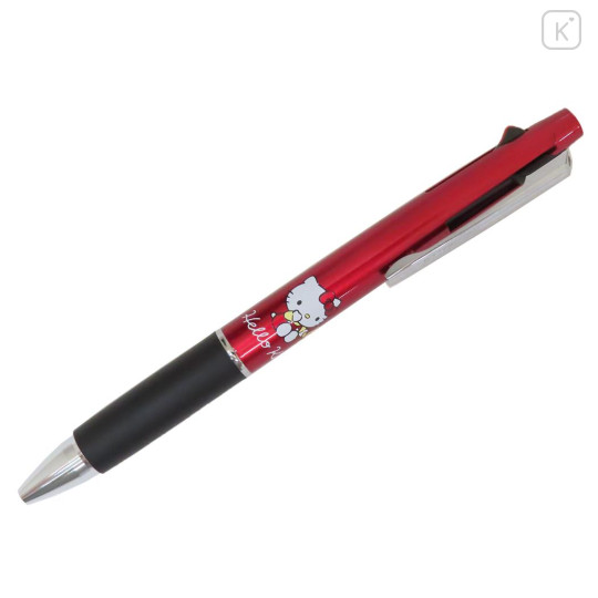 Japan Sanrio Jetstream 2&1 Multi Ballpoint Pen + Mechanical Pencil - Hello Kitty : Metallic Red - 1