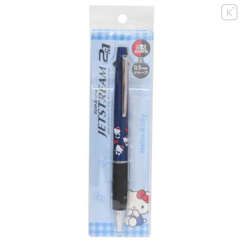 Japan Sanrio Jetstream 2&1 Multi Ballpoint Pen + Mechanical Pencil - Hello Kitty : Metallic Navy - 5