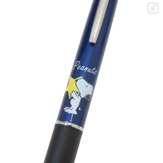 Japan Peanuts Jetstream 2&1 Multi Ballpoint Pen + Mechanical Pencil - Snoopy : Metallic Navy Star - 3