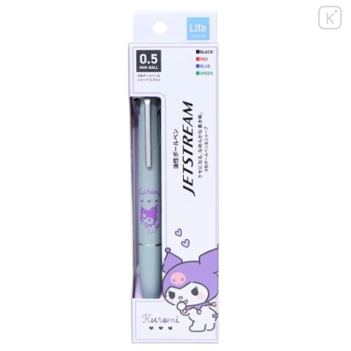 Japan Sanrio Jetstream Lite Touch Ink 4&1 Multi Ballpoint Pen + Mechanical Pencil - Kuromi : Smirk - 4