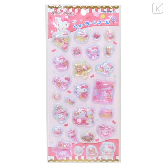 Japan Sanrio Water Puffy Sticker - Hello Kitty & Tiny Chum : Dessert Glitter - 1