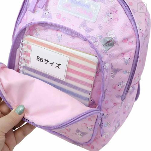 Japan Sanrio Kids Backpack Rucksack 8L - Kuromi & My Melody : Cherry Purple Pink - 4