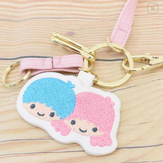 Japan Sanrio Mascot Bag Charm Smart Keychain - Little Twin Stars : Embroidered Face - 2
