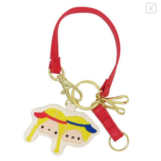 Japan Sanrio Mascot Bag Charm Smart Keychain - Patty & Jimmy Embroidered Face - 1