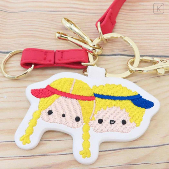 Japan Sanrio Mascot Bag Charm Smart Keychain - Patty & Jimmy Embroidered Face - 2