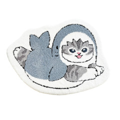 Japan Mofusand Die-cut Mat Rug - Shark Cat Surfing