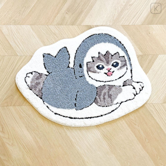 Japan Mofusand Die-cut Mat Rug - Shark Cat Surfing - 2