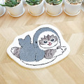 Japan Mofusand Die-cut Mat Rug - Shark Cat Surfing - 3