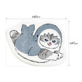 Japan Mofusand Die-cut Mat Rug - Shark Cat Surfing - 8