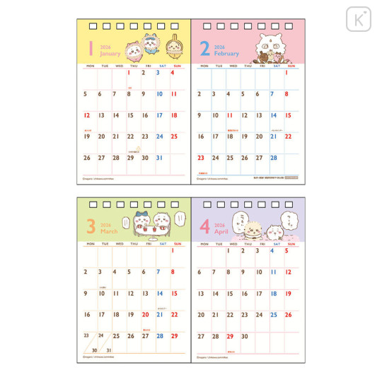 Japan Chiikawa Desk Calendar - Chiikawa & Friends : 2026 - 2