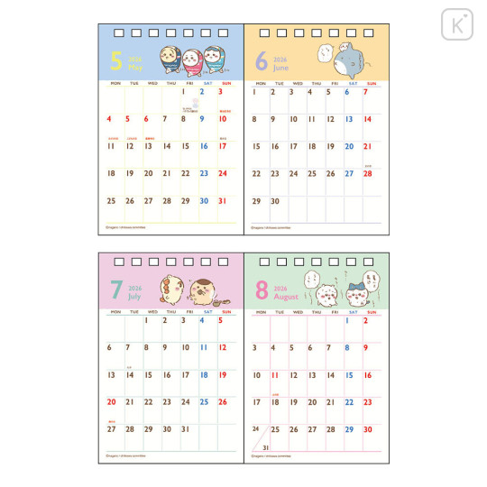Japan Chiikawa Desk Calendar - Chiikawa & Friends : 2026 - 3