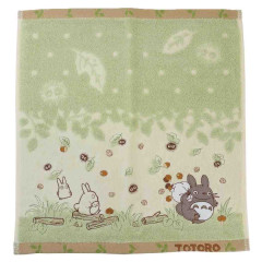 Japan Ghibli Jacquard Wash Towel - My Neighbor Totoro : Green Beige Collect Food