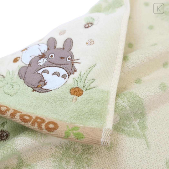 Japan Ghibli Jacquard Wash Towel - My Neighbor Totoro : Green Beige Collect Food - 2