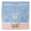 Japan Tom and Jerry Mini Towel Jacquard Handkerchief - Jerry & Tuffy Blue Pink - 1