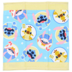 Japan Disney Jacquard Wash Towel - Stitch : Funny Face Blue Yellow