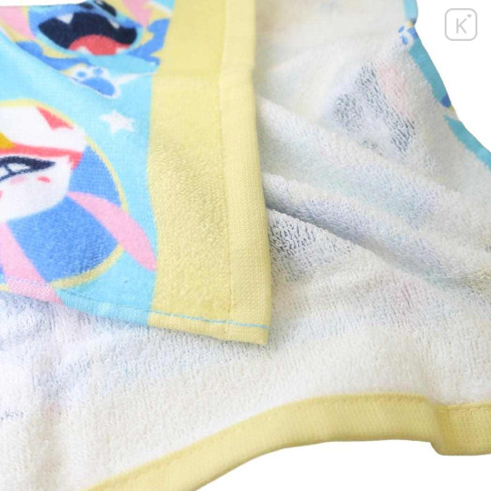 Japan Disney Jacquard Wash Towel - Stitch : Funny Face Blue Yellow - 2