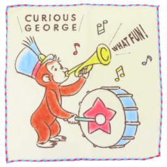 Japan Curious George Embroidered Mini Towel Handkerchief - Music