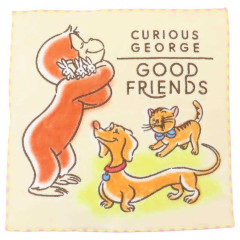 Japan Curious George Embroidered Mini Towel Handkerchief - Good Friends