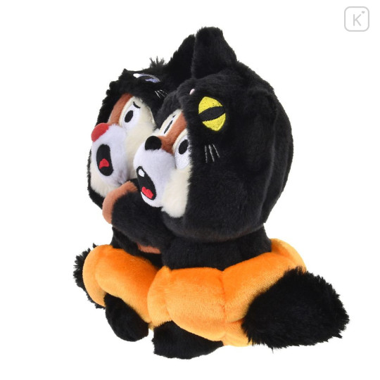 Japan Disney Store Plush Mascot Keychain - Chip & Dale : Halloween Costume Black Cat Pumpkin - 3