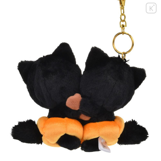 Japan Disney Store Plush Mascot Keychain - Chip & Dale : Halloween Costume Black Cat Pumpkin - 4