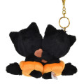 Japan Disney Store Plush Mascot Keychain - Chip & Dale : Halloween Costume Black Cat Pumpkin - 4