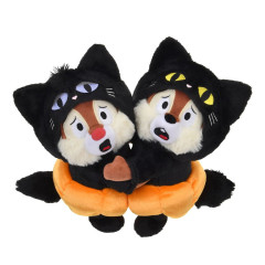 Japan Disney Store Plush Toy - Chip & Dale : Halloween Costume Black Cat Pumpkin