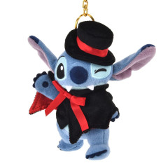 Japan Disney Store Plush Mascot Keychain - Stitch : Halloween Costume Vampire