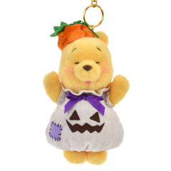 Japan Disney Store Plush Mascot Keychain - Pooh : Halloween Costume Pumpkin
