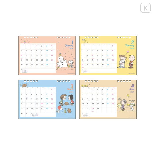 Japan Peanuts Desk Calendar - Snoopy & Woodstock : Relax 2026 - 2