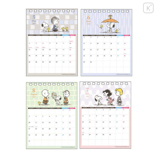 Japan Peanuts Desk Calendar - Snoopy & Woodstock : Hug Kids 2026 - 3