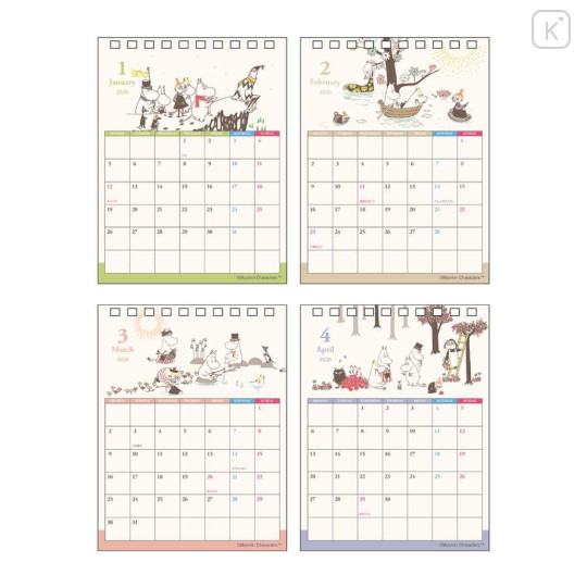Japan Moomin Desk Calendar - Little My : Flower 2026 - 2