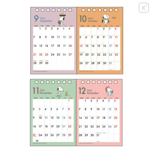 Japan Peanuts Desk Calendar - Snoopy & Woodstock : 2026 - 4