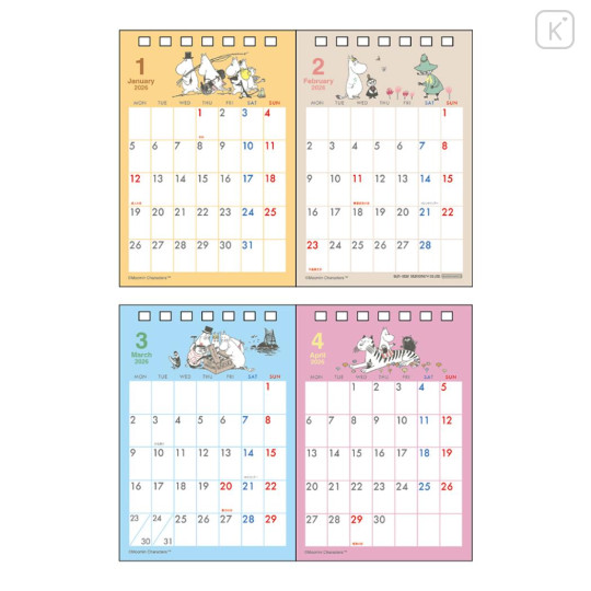 Japan Moomin Desk Calendar - Moomin : Characters 2026 - 2