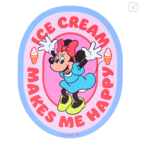 Japan Disney Vinyl Sticker - Minnie : Ice Cream Happy - 1