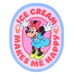 Japan Disney Vinyl Sticker - Minnie : Ice Cream Happy