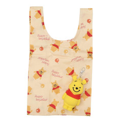 Japan Disney Eco Shopping Bag & Silicone Mascot Pouch - Pooh : Gadget Small Light