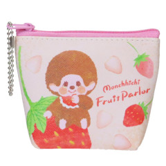 Japan Monchhichi Triangular Mini Pouch - Pastel Fruit Strawberry