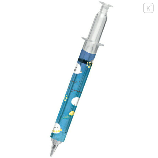 Japan White Bird Shimaenaga Pom Pom Syringe-shaped Mechanical Pencil - Nurse : Blue - 1