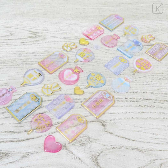 Japan Kamio Clear Plump 3D Sticker - Amulet Gold Pink Blue - 2