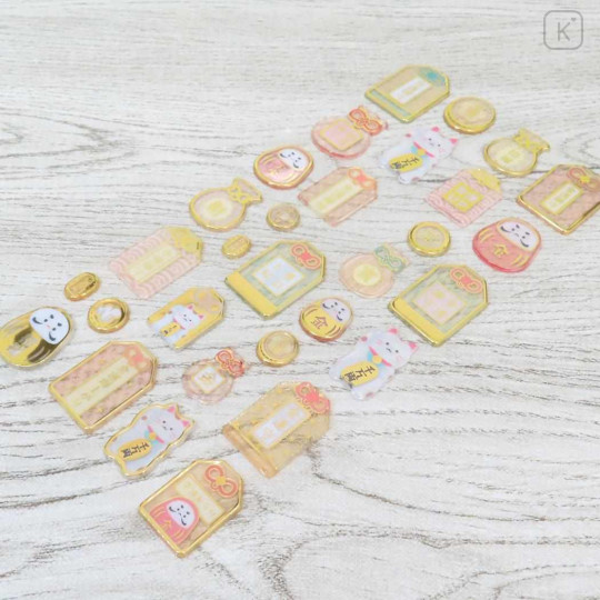 Japan Kamio Clear Plump 3D Sticker - Amulet Gold Light Yellow - 2