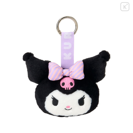 Japan Sanrio Mascot Bag Charm - Kuromi : Face Ribbon - 1