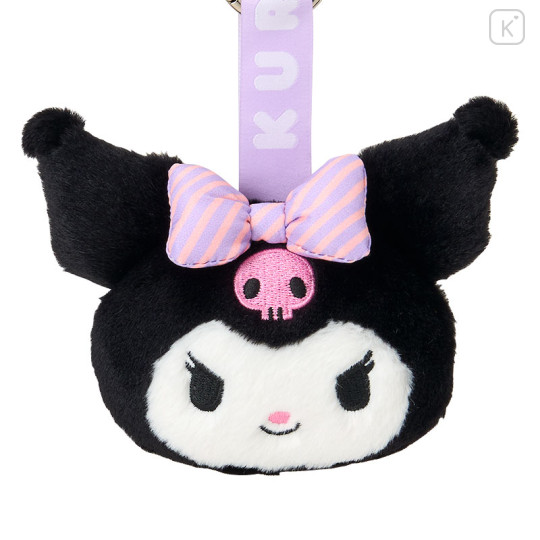 Japan Sanrio Mascot Bag Charm - Kuromi : Face Ribbon - 3