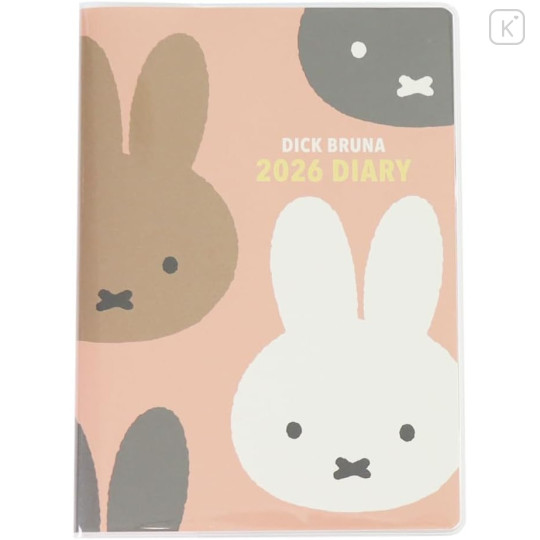 Japan Miffy A6 Planner Monthly & Weekly Schedule Book - Miffy : Face Pink 2026 - 1