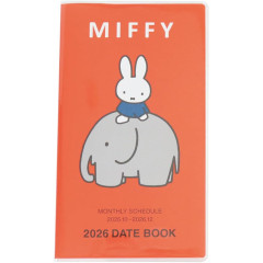 Japan Miffy Slim Planner Monthly Schedule Book - Miffy : Animals Elephant 2026