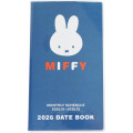 Japan Miffy Slim Planner Monthly Schedule Book - Miffy : Face Blue 2026 - 1