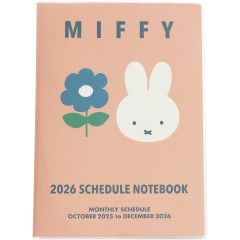 Japan Miffy A5 Planner Monthly Schedule Book - Miffy : Flower Pink 2026