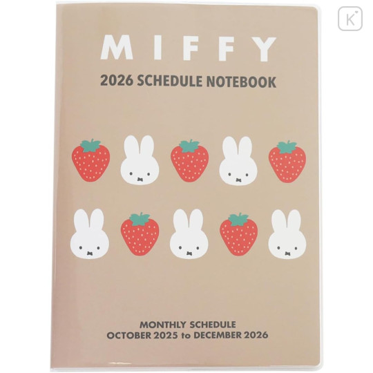 Japan Miffy A5 Planner Monthly Schedule Book - Miffy : Face Strawberry 2026 - 1