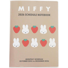 Japan Miffy A5 Planner Monthly Schedule Book - Miffy : Face Strawberry 2026