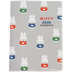 Japan Miffy B6 Planner Monthly & Weekly Schedule Book - Miffy : Grey 2026